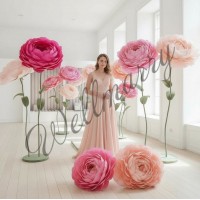 Аренда ростовых цветов из бумаги "Пионы светло-розовые"